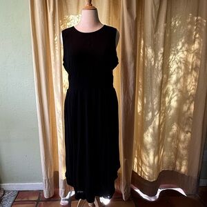 Old Navy Black Midi Sundress Crew Neck Short Sleeve